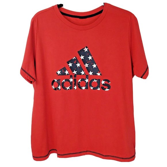Adidas Americana t-shirt Logo Top size L Large red - Picture 1 of 3